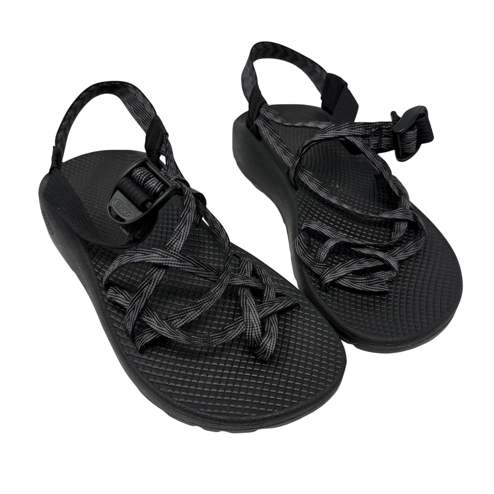 Chaco Z/Cloud X2 Sandals Womens 10W Black Granite Strappy Excellent Hiking Trail